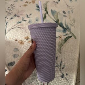 Purple Textured Tumbler with Straw